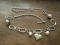 Нов ефектен сребрист колан / колие със сърчица, снимка 4