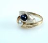 Златен пръстен с черна и бяла перла 4.32 грама, размер №54, снимка 3