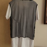 Нова Черна прозрачна блуза, пайети, секси, М, снимка 4 - Корсети, бюстиета, топове - 15281437