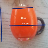 Малки халбички за концентрат оранжеви 40мл 6 бр комплект, снимка 2 - Чаши - 26160744