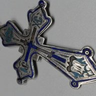 Стар сребърен,сребро 84, руски кръст с емайл-19в., снимка 2 - Антикварни и старинни предмети - 17055462