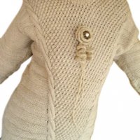 Дамски вълнен пуловер 100% вълна, снимка 3 - Блузи с дълъг ръкав и пуловери - 23494619
