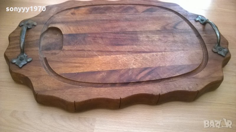 АНТИК-КОЛЕКЦИЯ-истинска масивна дъска за рязане на месо-57х37х4см-внос швеицария, снимка 1