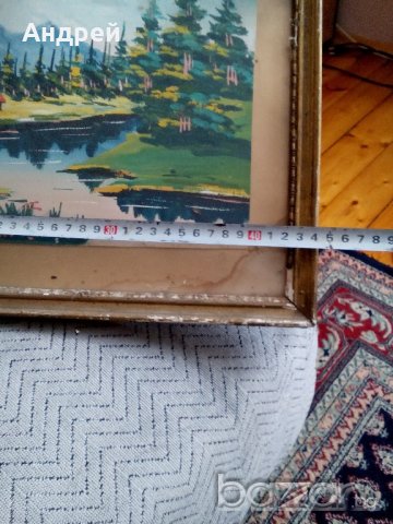 Стара рисувана картина, снимка 3 - Антикварни и старинни предмети - 20849770