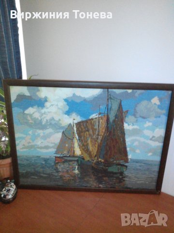 Вилеров гоблен "НА ПРИСТАН", снимка 3 - Гоблени - 24206601