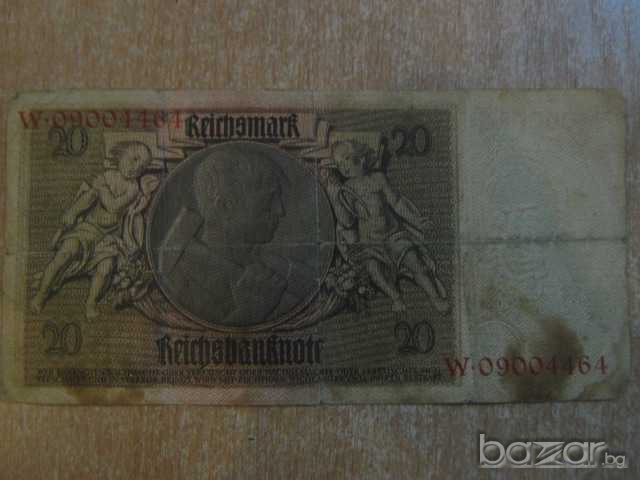 Банкнота от 20 райхсмарки, снимка 2 - Нумизматика и бонистика - 8074982