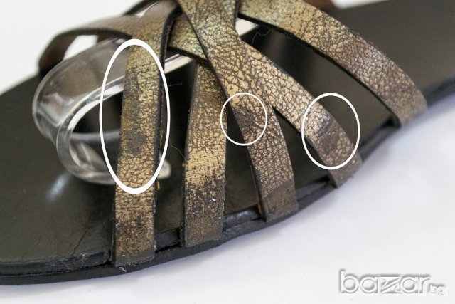 Естествена кожа, дамски сандали цвят бронз 40 и 41, снимка 5 - Сандали - 17553612