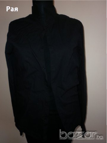 Мъжка черна риза със столче яка Zara Men, снимка 8 - Ризи - 17053217