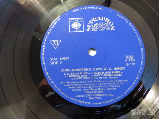 Грамофонна плоча Луис Армстронг, Louis Armstrong  playes W.C.Hardy  плоча джаз, снимка 6 - Грамофонни плочи - 25302084