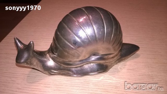 Красив и стилен охлюв-14/7/7см-внос швеицария, снимка 2 - Антикварни и старинни предмети - 16319665