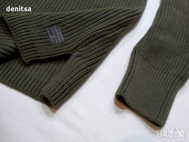 G-star Raw Hunt 1/2 Closure Knit Magma Green Мъжки Пуловер Size XL, снимка 4 - Пуловери - 23744151