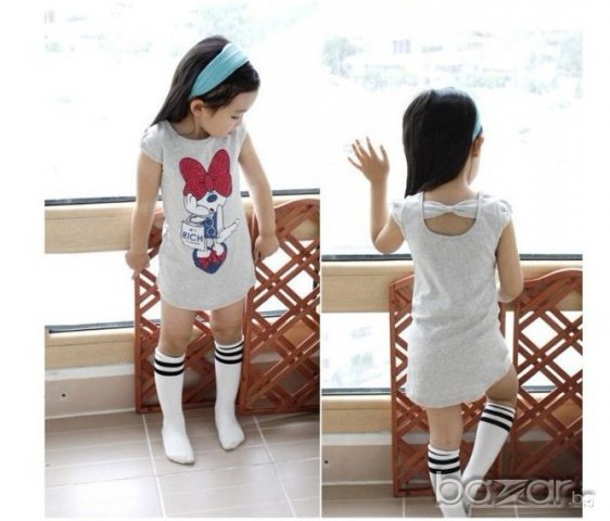 детска рокля туника с мини маус и гръб пандела