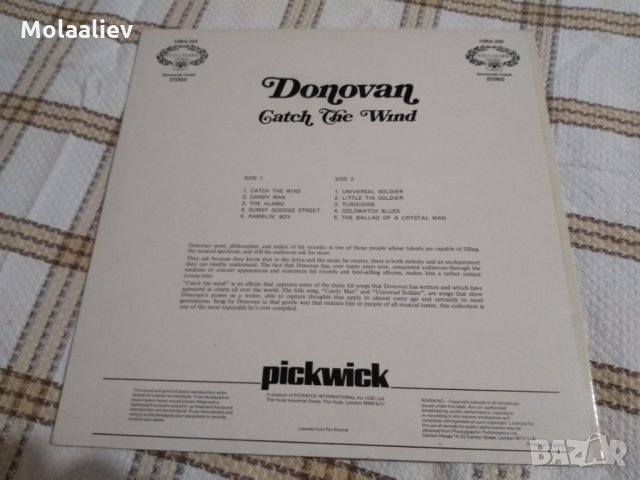 Donovan ‎– Catch The Wind - грамофонна плоча, снимка 2 - Грамофонни плочи - 23579265