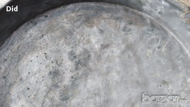 Автентична  бакърена стара тава с двуглав орел с корона, снимка 5 - Антикварни и старинни предмети - 15655380