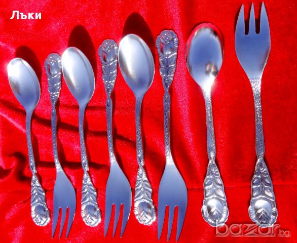 Посребрена лопатка за торта и вилица,рози,барок. , снимка 3 - Прибори за хранене, готвене и сервиране - 17705050