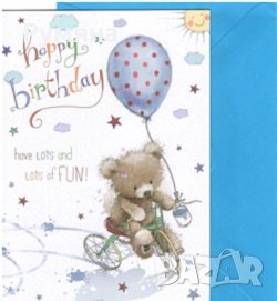 Картичка с мече за Рожден ден с плик (различни цветове), снимка 6 - Други - 22686344