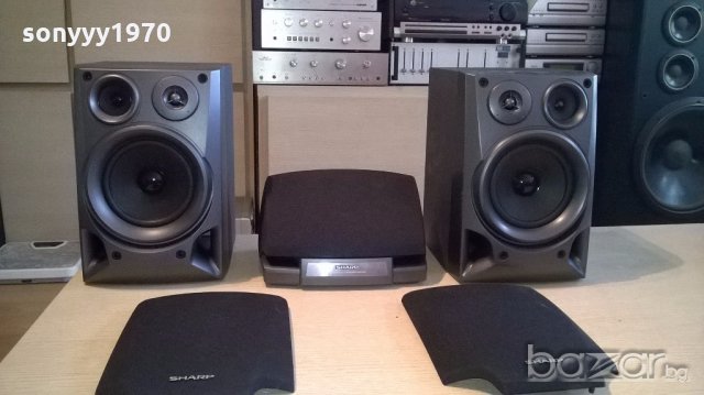 sharp-център+колони 2броя-внос швеицария, снимка 3 - Тонколони - 18276883