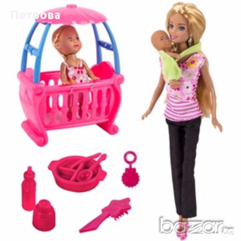 Кукла-майка с две деца и люлка, снимка 2 - Кукли - 17909876