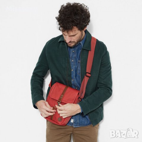 ПРОМО 🍊 TIMBERLAND 🍊 Унисекс чанта през рамото в червено 27x20x7 см нова с етикети, снимка 4 - Чанти - 22498329