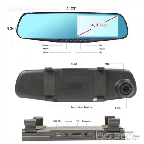 Огледало с видео-заснемане и камера за задно виждане, снимка 4 - Аксесоари и консумативи - 21101026