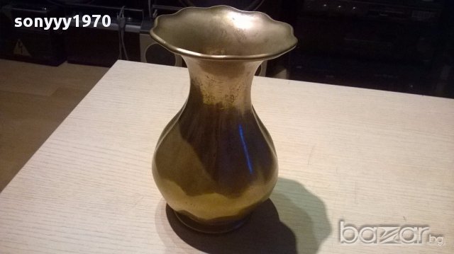 Massiv messing-ваза-18/12см-внос швеицария, снимка 4 - Колекции - 15443675