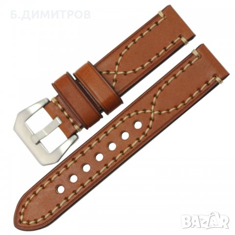 Кафява кожена каишка 20мм, снимка 1