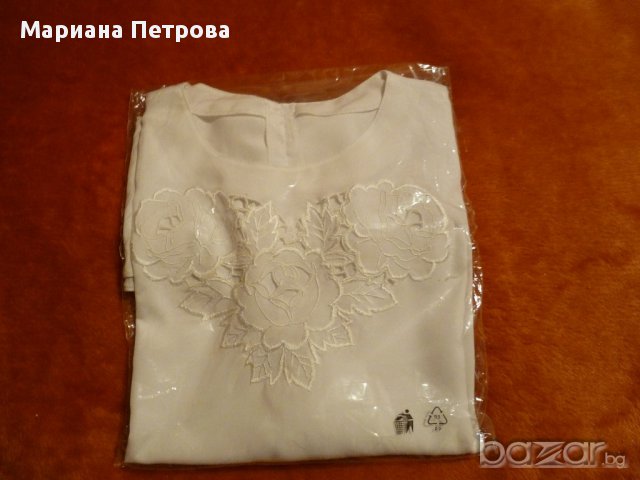 Дамска блуза №50 - синтетична коприна с бродерия, снимка 5 - Ризи - 17232208