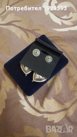Обеци със сини камъни , снимка 3 - Обеци - 22515849