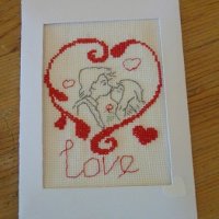 Love- гоблен картичка, снимка 1 - Гоблени - 20293364