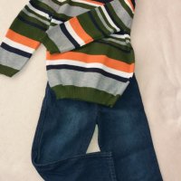 Нов пуловер и дънки с колан 4-5 год., снимка 5 - Детски пуловери и жилетки - 23707670