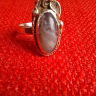 Старинен сребърен пръстен ръчна изработка с естествен камък, снимка 3 - Пръстени - 16083973