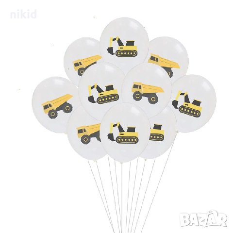 Камион Багер Обикновен надуваем латекс латексов балон парти хелий или газ, снимка 1