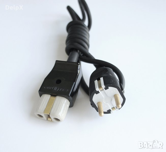 Български захранващ кабел за скара с гумен щепсел, снимка 1