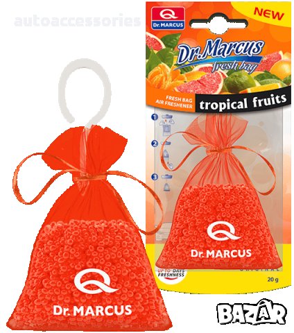 3000024126 Ароматизатор за кола, свежа перлена торбичка Dr. Marcus Tropical Fruits, снимка 3 - Аксесоари и консумативи - 25828703