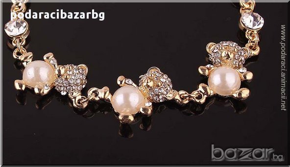 СЛАДКИ МЕЧЕТА С ПЕРЛА – ПОЗЛАТЕНА ДАМСКА ГРИВНА, снимка 1