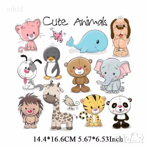 сладки животни щампа термо апликация картинка за дреха блуза, снимка 2 - Други - 25683354