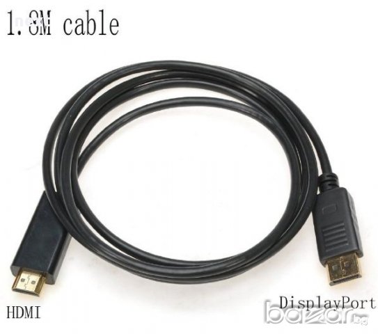 DisplayPort към HDMI качествен кабел 3м мъжко-мъжко + Гаранция, снимка 2 - Кабели и адаптери - 14714443