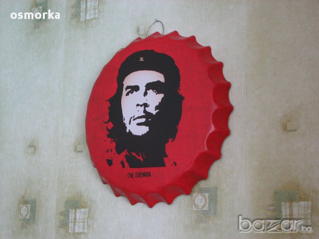 Че Гевара Голяма табела във формата на капачка за бутилка бира кока кола швепс картина стена декор, снимка 4 - Други ценни предмети - 13273598