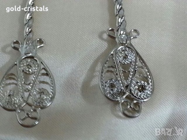 Ювелирни лъжички и вилички филигран в кутия, снимка 11 - Антикварни и старинни предмети - 22151540