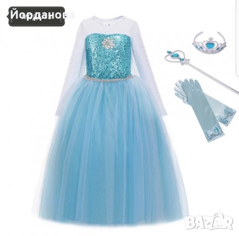 НОВО!Разкошна-лукс рокля на Елза с дълъг шлейф, снимка 2 - Детски рокли и поли - 24400782