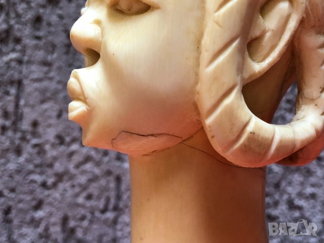 Слонова кост изящна женска фигура-700 гр., снимка 4 - Антикварни и старинни предмети - 13709176