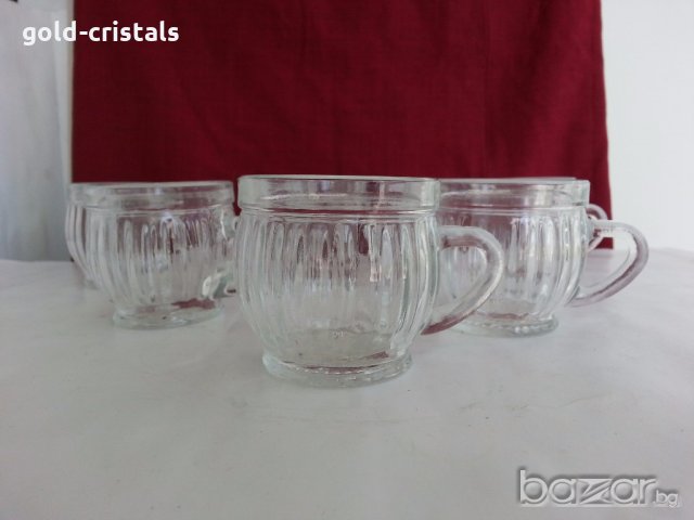 Руски стъклени чашки  халбички, снимка 2 - Антикварни и старинни предмети - 19197655