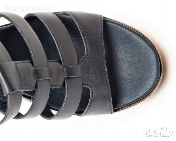 ПРОМО 🍊 TIMBERLAND № 37 & 39 🍊 Кожени дамски сандали DARK BLUE LEATHER нови с кутия, снимка 3 - Сандали - 25310780