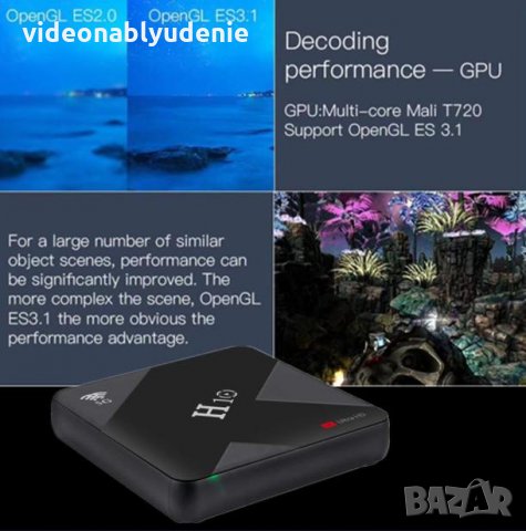 H10 TV BOX 4GB RAM 32/64GB ROM Android 9 3D 6K UltraHD 2хWi-Fi Mali T720 Cortex-A53x2GHz Медиа Плеър, снимка 3 - Плейъри, домашно кино, прожектори - 25543990