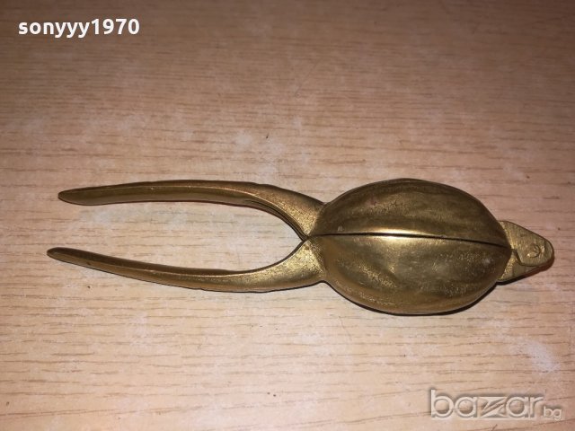 антика-масивна орехотрошачка-мед/месинг-17х5см-внос швеицария, снимка 15 - Колекции - 20476777