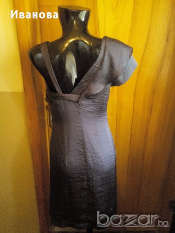Официална маслено сива рокля М, снимка 3 - Рокли - 15229830