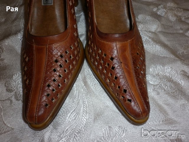 Дамски кафеви обувки на лека платформа , снимка 7 - Сандали - 18639637