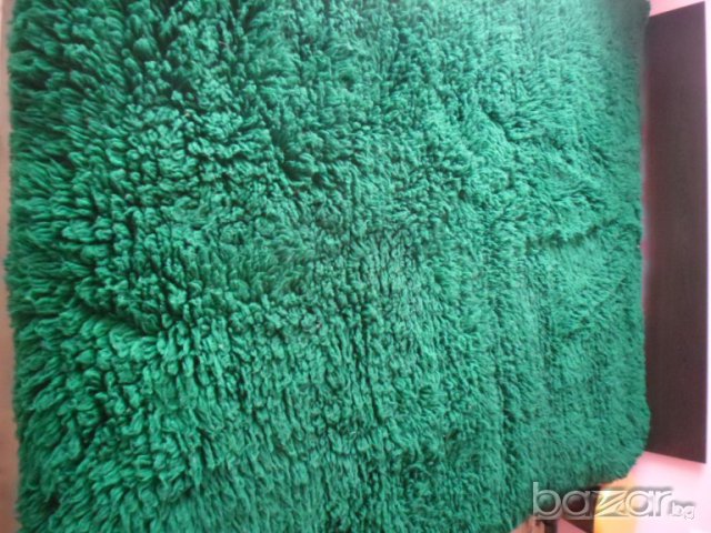 дългокосмест зелен  губер естествена вълна ръчно тъкан, снимка 3 - Покривки за легло - 12014708