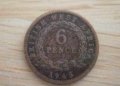  Британска Западна Африка - 6 пенса, 1945 г. - 74 m, снимка 2