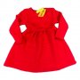 Рокля, Клин, Плътен сет, Комплект, Долнище, Червен, Есенна рокля, За момиче, 3 - 7 години , снимка 3